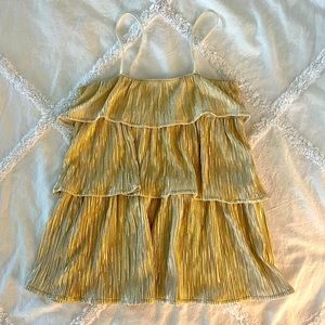 Girl’s gold ruffle top